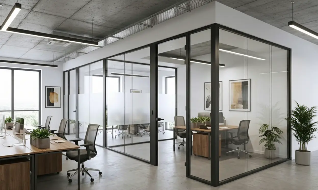Szklane ścianki działowe Łódź - open space