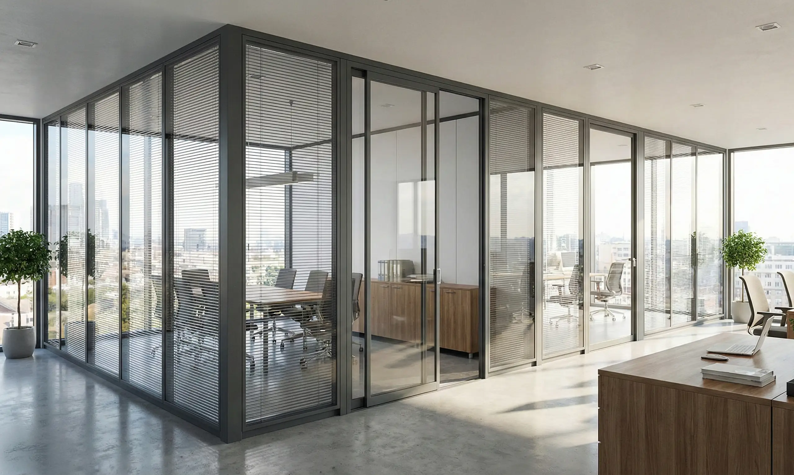 Szklane ścianki działowe Łódź - open space