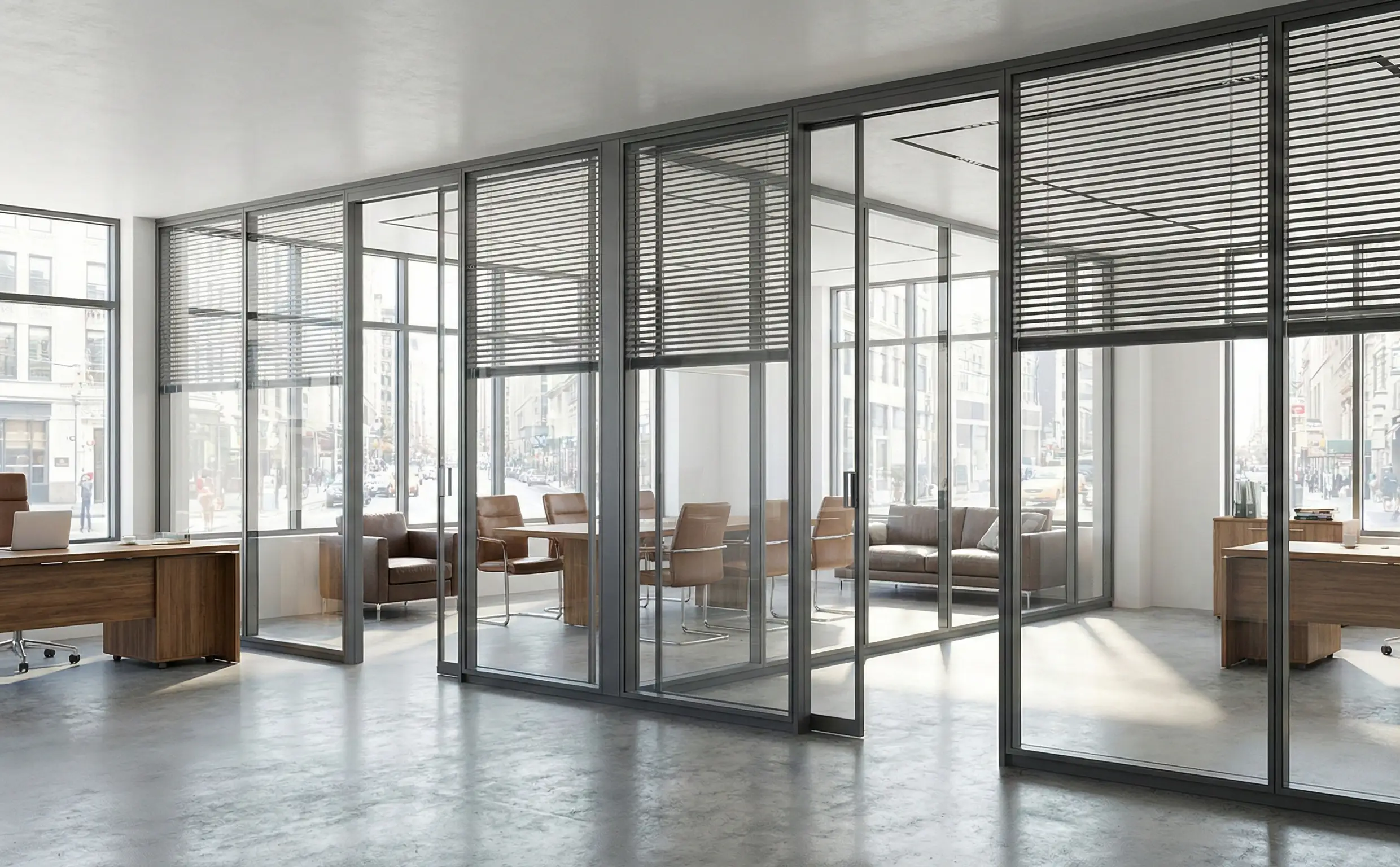 Szklane ścianki działowe Łódź - open space